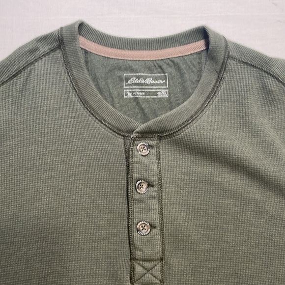 Eddie Bauer Outdoor Mens 2XL 1/4 Button Thermal Waffle Knit Shirt.Pre-Owned. - Picture 2 of 6